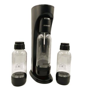 OmniFizz 0.5L Bundle - Drinkmate Sparkling Water & Soda Maker with 2 extra PET 0.5L Bottles (CO2 Cylinder not Included) Black