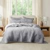 3pc Renee Taylor Blake Velvet Coverlet Cotton Sheet Set Silver Super King