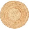 Handmade Round Jute Rug - Plain - Natural - 160x160