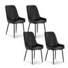 1 Set of 4 Artiss Dining Chairs PU Leather Black