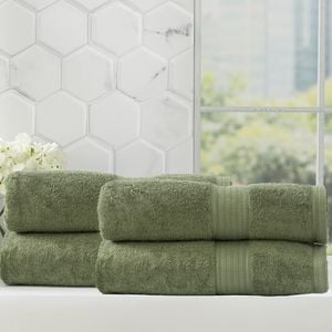 Renee Taylor 4 Piece Bamboo Cotton Bath Sheet Jade