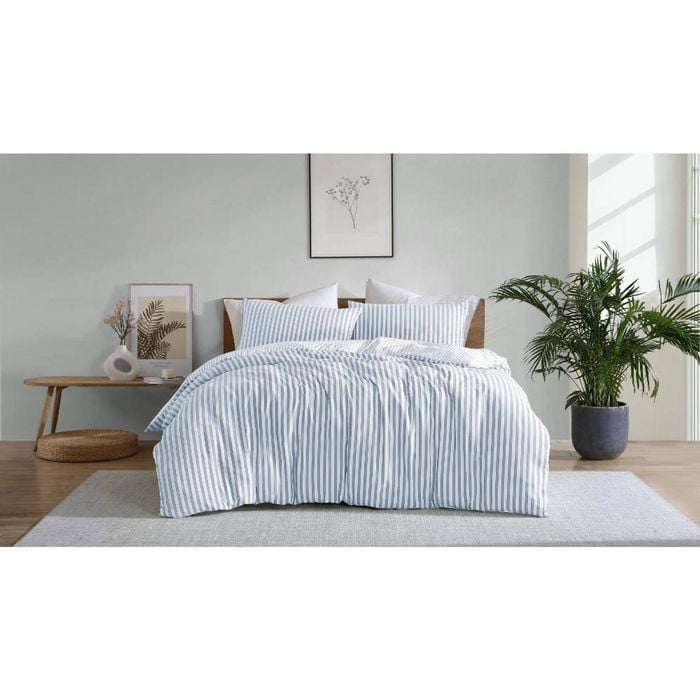 Ardor Frankie Stripe Quilt Cover Set - Blue - King