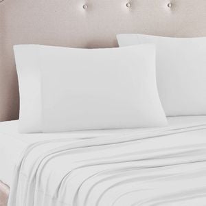 Bloomington 240TC Polyester Cotton Sheet Set King White