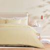 CleverPolly Yarn-Dyed Microfibre Stripe Quilt Cover Set - Yellow, Queen