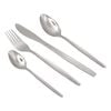 Argon Tableware Economy Silver Dessert Spoons - 24x Durable Rust Resistant Stainless Steel Dishwasher Safe Flatware Set