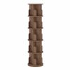 Ufurniture Rotating Bookshelf 5-tier Wooden Bookcase Corner Standing Display Shelf Organizer Cd Storage Rack Brown