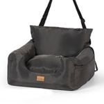 Tedi's Medium Size Waterproof Dog Car Seat Pet Travel Bed in Grey