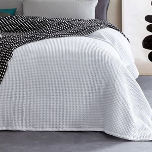 CottonMore 100% BAMBOO 350gsm Large Chunky Waffle Blanket Throw Rug - Double