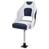 Seamanship Captain Bucket Boat Seats Flip Up Bolster Swivel 15cm Padding with Pedestals 55–75cm Blue