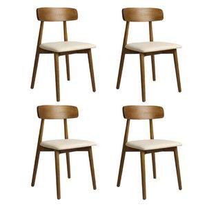 Levede 4pc Solid Wood Dining Chairs - Walnut