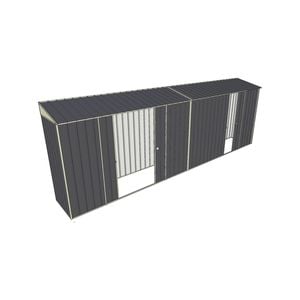Build-a-Shed 0.8 x 6 x 2m Skillion Shed with Double and Single Sliding Side Doors - Grey