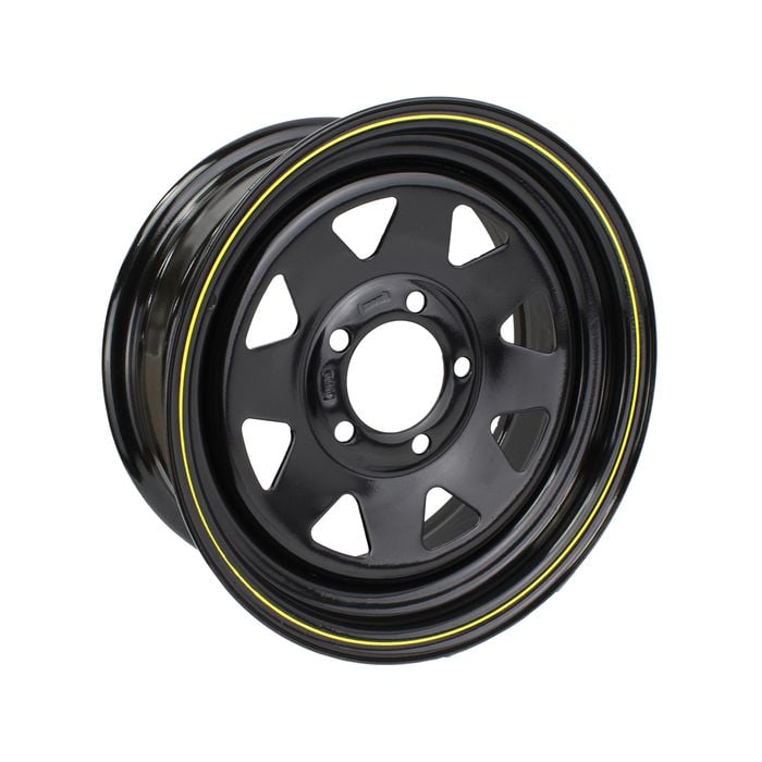 Sunrise Trailer 16" Sunraysia Steel Rim - Landcruiser 5 Stud, Black Powder Coated - Wr5lc16pb