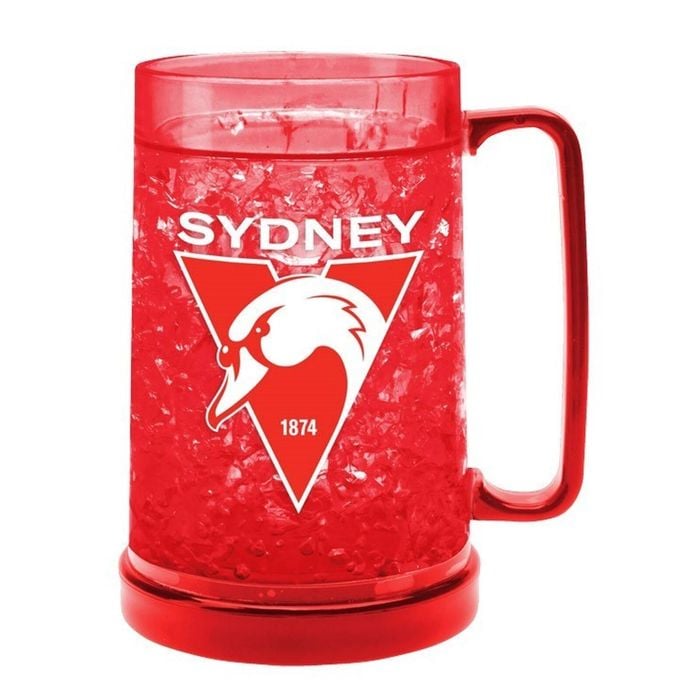 Afl Colour Freeze Mug - Sydney Swans - 500ml - Gel Freeze Drink Cup
