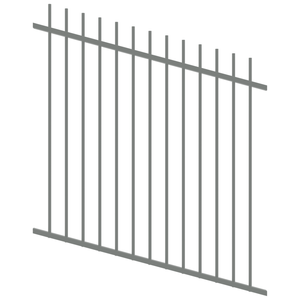 ProtectorAl 350 - 1200 x 1200mm Palladium Silver Raked Up to 15º Picket Top Pool Fence Panel