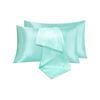LINENOVA Satin Pillow Case Queen Size Pair Sage Green