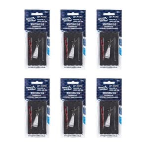 6x Jarvis Walker Paternoster Whiting Rig with 30g Sinker Size 4