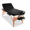 3-Fold Portable Wooden Massage Table - Black