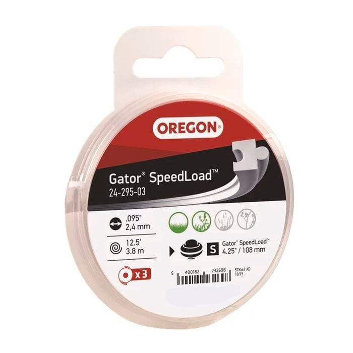 Oregon 2.4mm Gator SpeedLoad Trimmer Line - 3 Pack