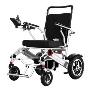 Livingstone Power Electric Wheelchair Aluminium Alloy 120kg Capacity Black Silver