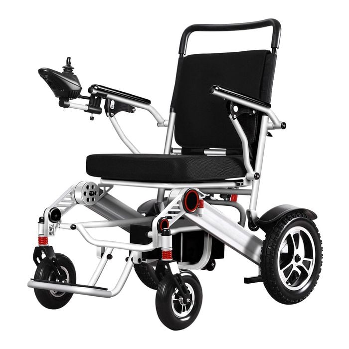 Livingstone Power Electric Wheelchair Aluminium Alloy 120kg Capacity Black Silver
