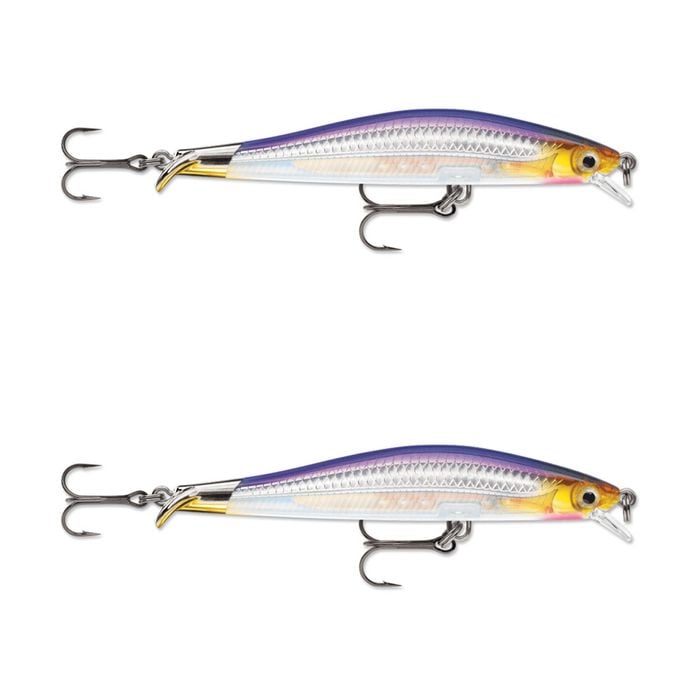 2x Rapala 9cm RipStop Shallow Jerkbait Hard Body Fishing Lures - Purple Descent