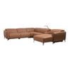 5 Seater Genuine Leather Recliner Corner Sofa with Right Chaise