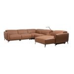 5 Seater Genuine Leather Recliner Corner Sofa with Right Chaise