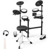 Costway Foldable Electric Drum Set Kit W/adjustable Stool/headphone