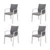 Ataman 4pc Set Aluminium Outdoor Dining Chair White
