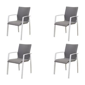 Ataman 4pc Set Aluminium Outdoor Dining Chair White