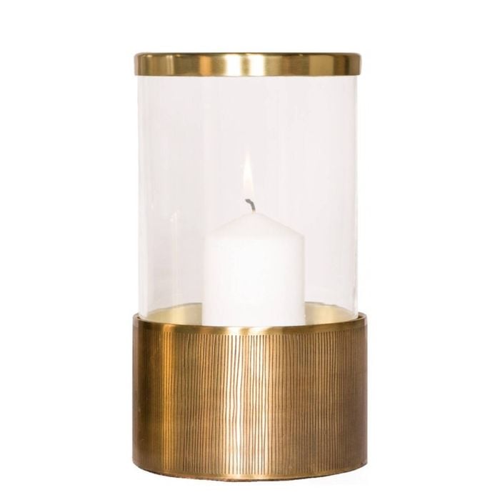 Ssh Collection Ziggy 39cm Tall Hurricane Lamp - Brass