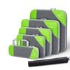 Catzon 6 Pcs Compression Packing Cubes Expandable Organiser-Green