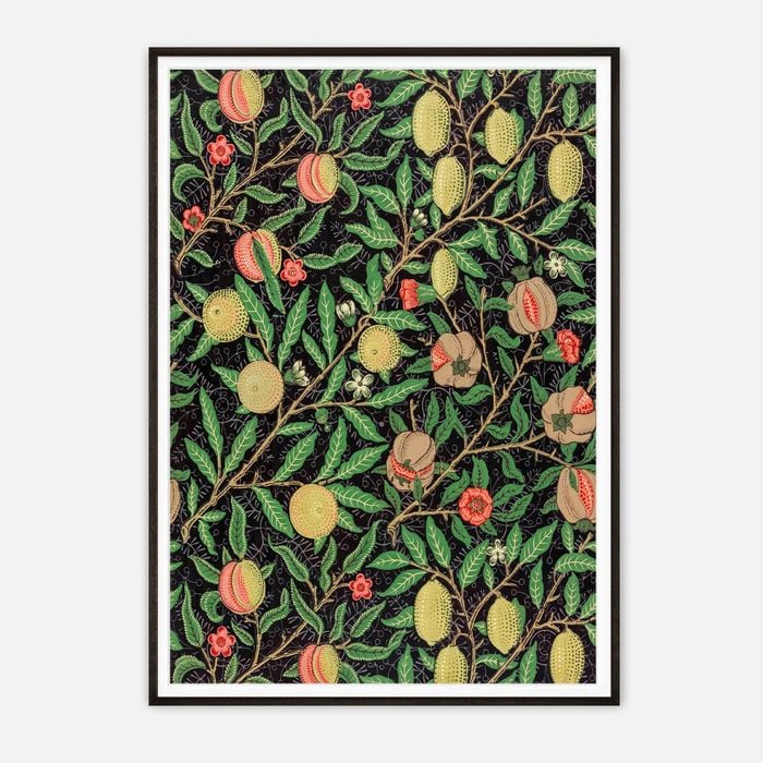 Galrie William Morris Fruit Garden Classic Floral Art Print for Home Decor, Black Frame, A3 30 x 42cm (12 x 16inch)
