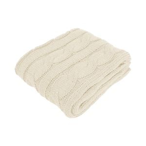 Bloomington Hudson Knitted Throw Rug 127 x 152 cm Cream