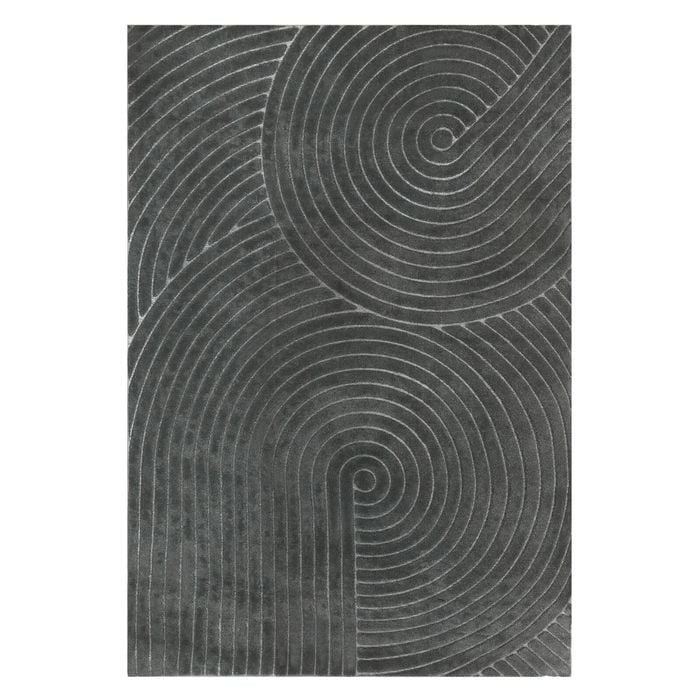 Marlow 200x290cm Machine Washable Floor Rug High-low Textured Grey