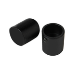 Pillar 16mm Black Curtain Rod Finial Cap - 2 Pack