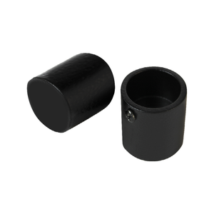 Pillar 16mm Black Curtain Rod Finial Cap - 2 Pack