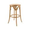 Aster Round Bar Stools Dining Stool Chair Solid Birch Timber Rattan Seat - Oak