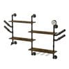 P&P Industrial Pipe Wall Bar Shelf With Wine Glass Holder