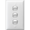 HPM 3 Gang Light Switch White