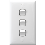 HPM 3 Gang Light Switch White
