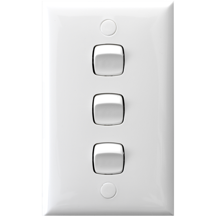 HPM 3 Gang Light Switch White