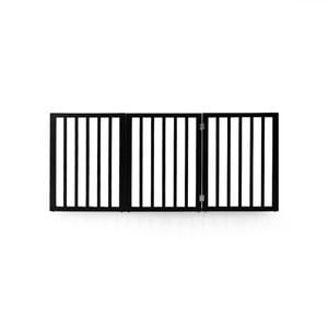 Petzly Pet Gate Dog Fence Safety Barrier Security Door 3 Panel 61cm Black