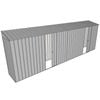 Build-a-Shed 0.8 x 6 x 2m Skillion Shed with Dual Single Sliding Side Doors - Zinc