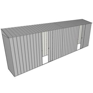 Build-a-Shed 0.8 x 6 x 2m Skillion Shed with Dual Single Sliding Side Doors - Zinc