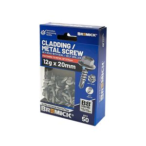 Bremick 12g x 20mm B8 Metal Hex Screw - 50 Pack