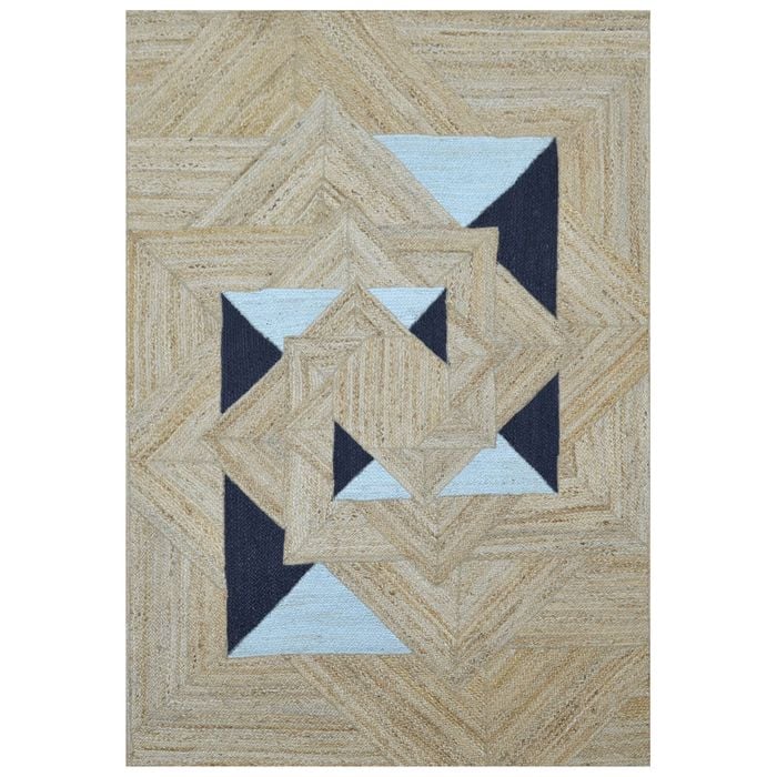 Handwoven Patchwork Jute Rug-1148-Natural-160X230cm