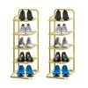 SOGA 2X 5 Tier Gold-Plated Metal Shoe Organizer