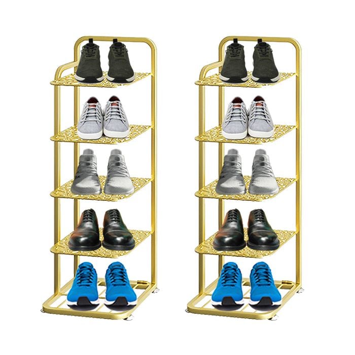 SOGA 2X 5 Tier Gold-Plated Metal Shoe Organizer