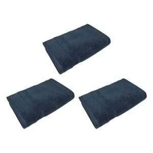 3x Bas Phillips Valencia Zero Twist Cotton Hand Towel 40 X 60cm Navy
